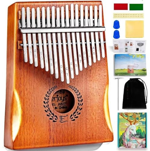 Kalimba Daumen Klavier 17 Schlüssel, Tragbare Fingerklavier -Marimbas Mit Tragensack, Schnelles Songbook, Tuning Hammer, alles in Einem Kit