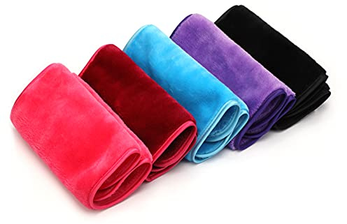 PHOGARY 5 Piezas paño desmaquillante Reutilizable Toalla de Limpieza Facial Lavable Almohadillas de Microfibra para Todo Tipo de Pieles （D）