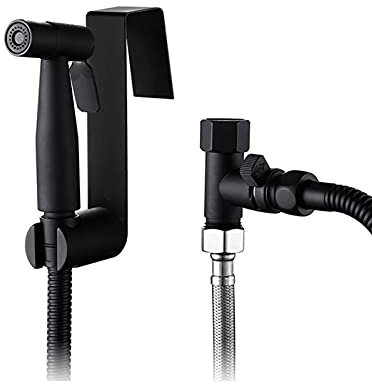 Spruzzatore per Bidet Tenuto in Mano Acciaio inossidabile Doccetta per Bidet Valvola a T in ottone Spruzzatore per Pannolini di Stoffa Montaggio a Parete Bagno ​Bidet Rubinetto Spray,Chrome plated