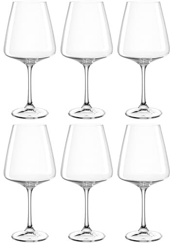 Leonardo Paladino Rotwein-Gläser, 6er Set, spülmaschinenfeste Wein-Gläser, Rotwein-Kelch mit gezogenem Stiel, Weingläser, 660 ml, 066311
