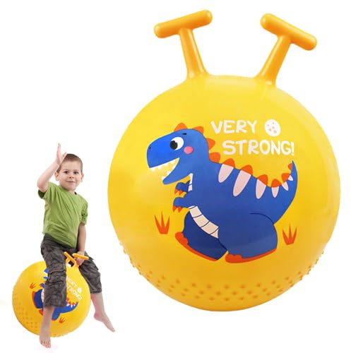 IUKUNNE Balón Saltarín,Pelota saltarina Hinchable,Pelotas de Tolva de Rebote,Space Hopper,Bola de Rebote,Pelota Inflable de Saltos,Bola Saltadora,para Niños de 2 Años en Adelante (Amarillo)
