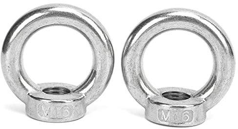 2Pcs Écrous à Anneau Marins, 700 kg/1200 kg/1500 kg Anneau de Levage en Acier Inoxydable Écrous Filetés Femelles Écrou à Boucle Écrou à œil pour Yachts, Bateaux à Moteur, Navires (M16)