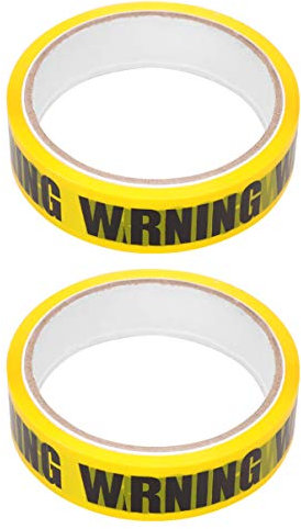JECOMPRIS Nastro Adesivo Di Sicurezza Confezione Da 2 Nastro Adesivo Di Avvertimento Autoadesivo Nero E Giallo Rotolo Da 25 M Per Uso Industriale E Edile