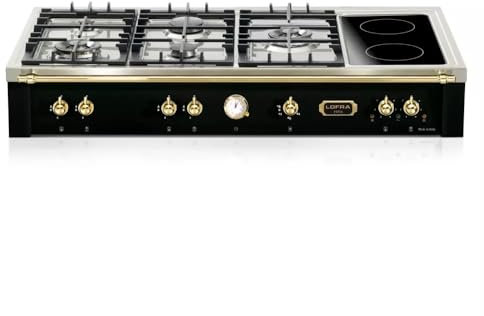 Lofra TRNM126/5C, Piano cottura a induzione a gas DolceVita 120, Black