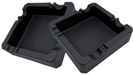 SOQKEEN Cenicero Puros, 2 Piezas Cenicero Grande de Silicona para Patio/Exterior/Interior/Decoración del Hogar con 8 Soportes