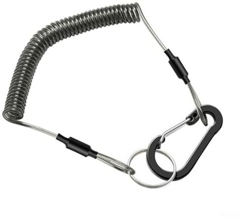 Zilimontt Magnetic Fishing Release Clip with 1.5m Lanyard and Steel Wire Core, Quick-Detach Holder for for Fishing Net or Pliers, Durable Alloy Clasp and 49-Strand(1.5M)