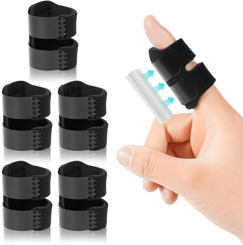 Zorplex 5 Piezas Férulas de Dedo Ajustables – Pulgar y Dedos (Índice, Medio, Anular y Meñique) con Barra de Aluminio para Artritis, Tendinitis, Esguinces y Fracturas