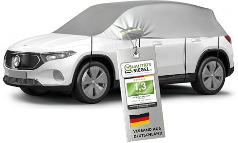 WALSER Telone per auto All Weather, 100% telone per auto resistente alle intemperie, copriauto impermeabile, copertura protettiva mezzo garage Misura 9 SUV/VAN argento