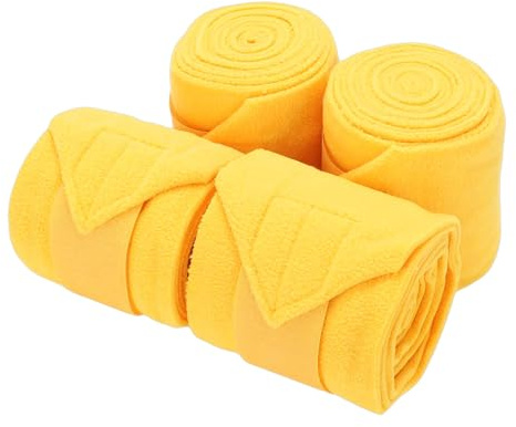 NOENNULL Horse Leg Bandages Soft Fleece Comfortable Bandage Support for Horse Bandage (Yellow)