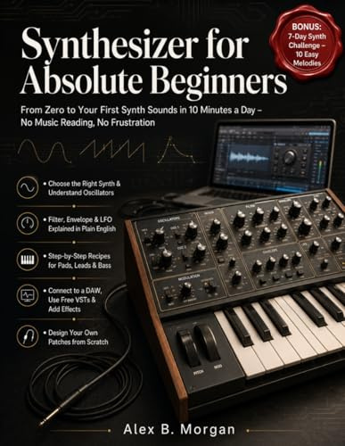 SYNTHESIZER FOR ABSOLUTE BEGINNERS: From Zero to Your First Synth Sounds in 10 Minutes a Day – No Music Reading, No Frustration