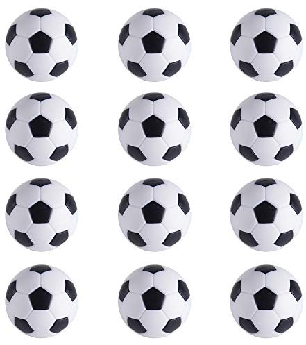 RAYNA GAMES 12 Stück Kickerbälle, Reguläre Größe Tischfußball Kickerbälle,32MM Tischfußball Ersatzbälle für Erwachsene Kinder Fußball Tisch Spiel - Shwarz