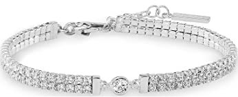 JETTE Damen-Armband 925er Silber 123 Zirkonia One Size, Silber 32017440