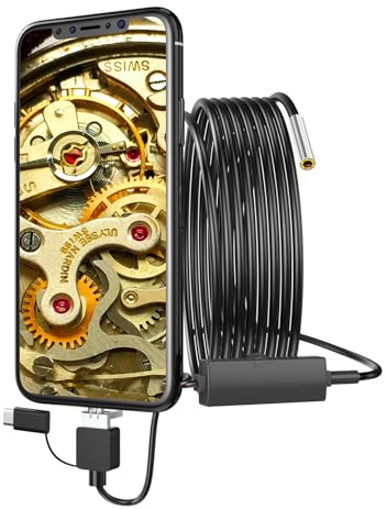 3 in 1 Endoscope Borescope Waterproof Snake Inspection Camera Type C USB 3.9mm Lens Borescopes Direct Plug Style Video Inspection Camera(3.5m flexible cord)