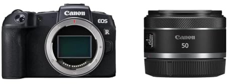 Canon EOS RP systemkamerahus i fullformat (spegellös, 26,2 MP, 7,5 cm (3 tum) klar vy LCD II skärm), svart & Canon RF 50 mm F1.8 STM-objektiv | kompakt och lätt, hög ljusintensitet på 1:1,8, svart