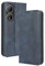 DEDUX Flip Case for vivo Y100 5G, Retro Leather Wallet Cover Magnetic Closure Folio Stand with Card Slots. Blue