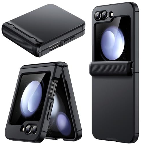 JETech Cover per Samsung Galaxy Z Flip 5 2023 con Cerniera Protezione, Pesante Robusto Protettivo Rigida PC Cellulare Custodia, Anti-Impronte Opaca Finitura (Nero)