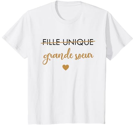Enfant Future Grande Sœur 2026 Fille Unique Grande Sœur T-Shirt