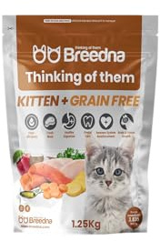 BREEDNA - Kitten+ 1.25kg | Pienso Hipoalergénico para Gatos con Pavo y Salmón | Ideal para Todas Las Razas | con Aminoácidos y Minerales | Pienso con Vitaminas | Comida Gatos de hasta 12 Meses