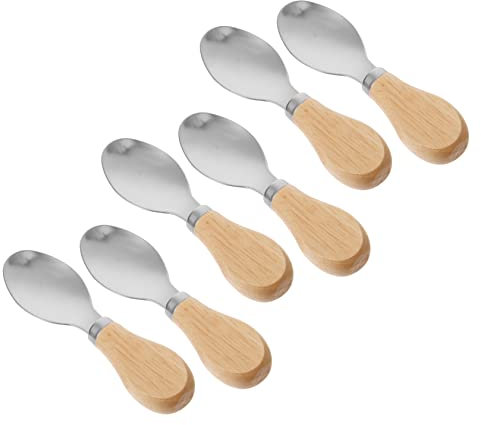 DECHOUS 6pcs Short Handle Wooden Spoon Kitchen Butter Spatula Cooking Spoon Utensils