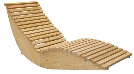 Home Deluxe Wellenholzliege WOLGA - 60 cm | Holzliege, Gartenliege, Designliege, Sonnenliege