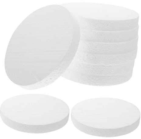 LOLIPPYY 16 piezas Discos Redondos de Espuma para Manualidades y Práctica de Decoración de Pasteles Bandejas Blancas de Grosor y Reutilizables y para Creativo