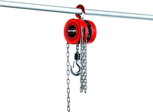 Einhell Kettenflaschenzug TC-CH 1000 (max. 1.000 Kilo auf max. 2,5 m Hubhöhe, robustes, geschlossenes Metallgehäuse für sichere Kettenführung, Lasthaken mit Sicherheitsbügel)