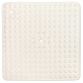 Tappetino da doccia crema/quadrato: 60x60 cm - antiscivolo e molto robusto - tappetino antiscivolo per doccia o bagno - lavabile a 60°C