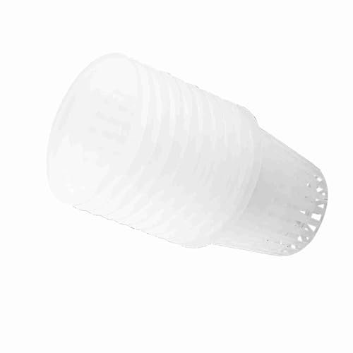 Vasi per Piante in Rete da 10 Pezzi, Cestini per Piantare Vasi per Piante da Stagno Acquatico Cesto per Piante Idroponiche per Giglio e Altre Piante Acquatiche(Bianca),Forniture per Piante Idroponiche