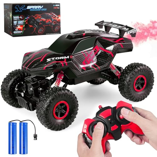 Herefun Macchina Telecomandata, 2.4GHz Fuoristrada Telecomandato Car, Alta Velocità RC Auto Off Road, Macchina Radiocomandata Ricaricabile per Bambini Giocattoli Compleanno Regalo (rosso)