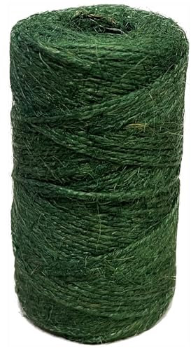 TENAX Cuerda de Yute Natural 50 m, Color Verde, Cuerda para Jardinería, Bricolaje, Decoración, para Envolver Regalos y Embalajes