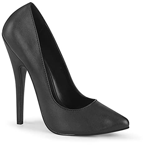 Pleaser Domina-420 Black Faux Leather / 5