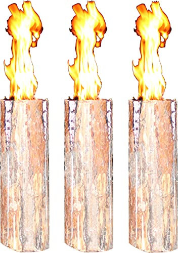 Schwedenfeuer 3 Stück Baumfackel Finnenfackel Gartenfackel Fackel H 60 cm D 15-20 cm