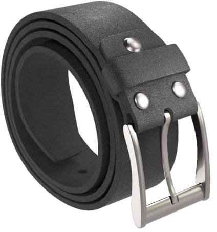 H&H Gürtel Herren Ledergürtel Schwarz für Männer Leder Anzug Jeans 38mm breit kürzbar (Bund 100 cm/Länge 115 cm)