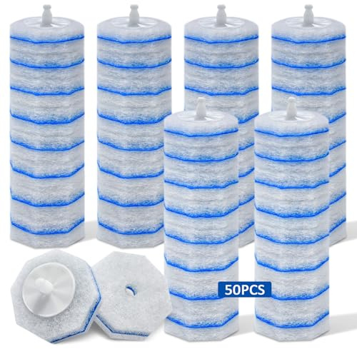 Lot de 50 têtes de rechange jetables compatibles avec les recharges de baguettes de toilette Clorox pour le nettoyage des toilettes et de la salle de bain
