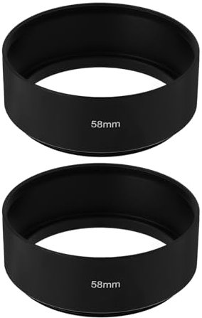 ECSiNG 2 Pièces Pare-Soleil pour Objectif d'appareil Photo Compatible avec Objectifs avec Filetage 58mm Pare-Soleil à Visser 64x24,1mm Pare-Soleil à Focale Moyenne en Alliage d'aluminium
