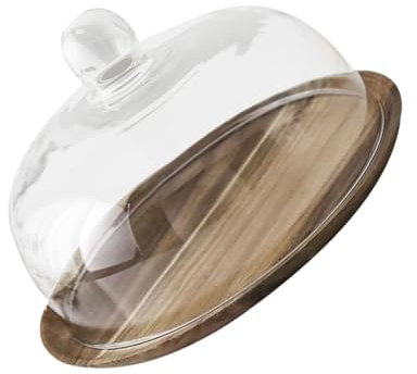 PBDEIOEOE Bell jar display dome,Bell jar display dome, Cupcake Serving Tray Cake Plate Cover Round Dessert Stand Charcuterie Board Cheese Cloche Dome Cake Stand with Dome