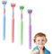 Thoquene 4 Stück Triplebrush für Kinder 1-14 Jahre, Triple Brush Kinder, Dreiseitige Zahnbürste