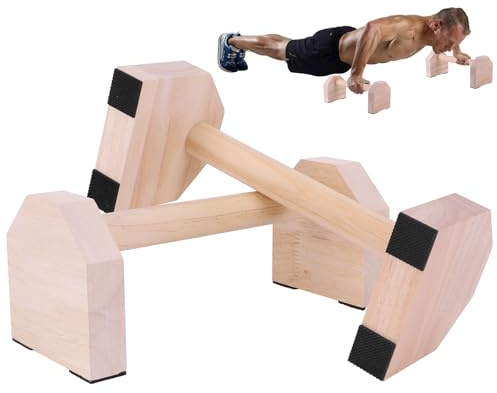 FitRepa Parallettes, Poignées De Pompes ParallèLes En Bois, Parallettes en Bois, pour Calisthenics, pompes & Stand à main, pour l'intérieur et l'extérieur