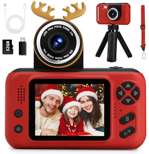 Makolle Kids Camera Girls for 3 4 5 6 7 8 9 Years Old Girls,1080P HD Video Selfie Camera with SD Card Kids Digital Camera Toys for Boys Girls Birthday Gifts Red