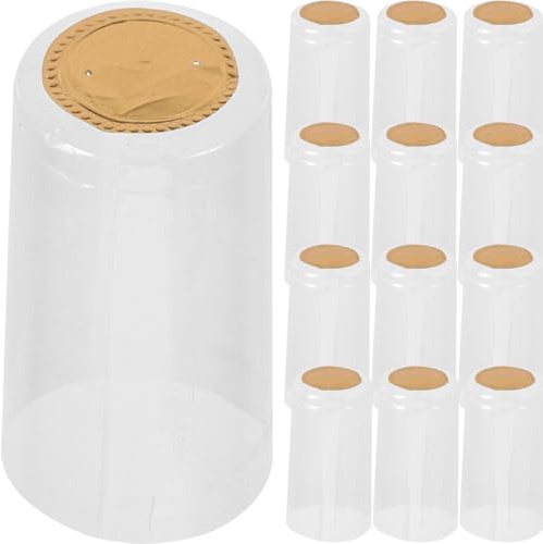 Amosfun 100pezzi Capsule Termoretraibili per Bottiglie di Vino PVC Tappi Termoretraibili Eleganti Compatibili con Chiusura Bottiglie e Pellicola Termoretraibile per Imballaggio Professiona