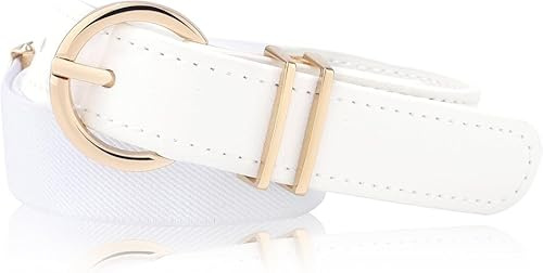 Coubeau Ceinture en Cuir Élastiques pour Enfants - Ceinture pour Enfant Filles pour Uniforme et Jean Avec Boucle Dorée