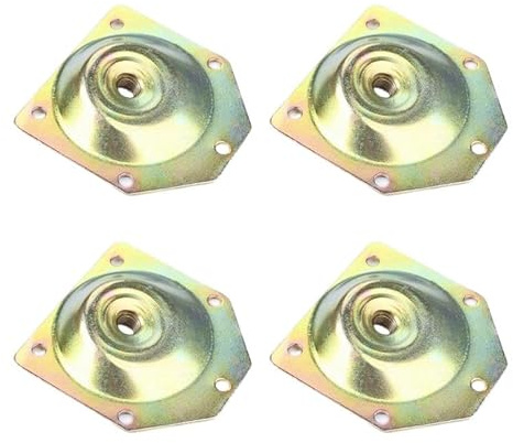 12 Degree Furniture Leg Mounting Plates Set in 4PCS Leg Attachment Plate for Sofa Furniture/Chair/Table Fastener-Colored zinc