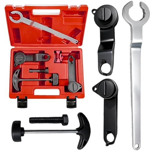 PORFOYO Herramienta de correa dentada para motor, herramientas de árbol de levas, acero al carbono, herramienta práctica de bloqueo de árboles de levas rojos para T10340, T10476, T10477, T10487