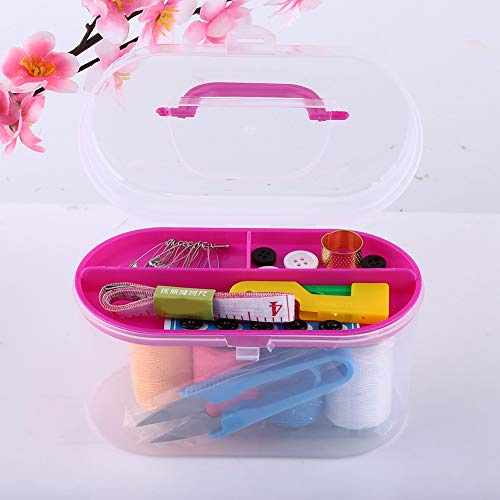 Haofy Kit de Costura de 10 Piezas, Kits de Proyectos de Costura, Juego Completo con Agujas, Hilo, Accesorios para Sastres y Proyectos de Bricolaje Kit de de 10 Piezas, Caja de Plástico Transparente,
