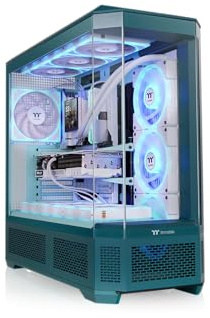 Thermaltake View 600 TG | Full Tower E-ATX | Diseño Panorámico con 4 Paneles de Cristal Templado | Compatible con Radiadores de hasta 420mm y 10 Ventiladores de140 mm | Verde Azulado Transformador