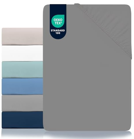 Dreamzie - Spannbettlaken 135x190cm - Mikrofaser Oeko TEX Zertifiziert - 100% Polyester - Spannbetttücher 135x190 - Anthrazit