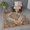 VIMODA Teppich Klassisch Orient dicht gewebt Wohnzimmer, Schlafzimmer, Küche Braun Beige, Maße:40x60 cm