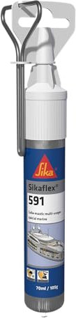 SIKA - Mastic multi-usages pour applications marine - Sikaflex 591, Blanc - Intérieur et Extérieur - Joint flexible bateau, pont, coque - Résiste aux intempéries - Sans Solvant - 70ml