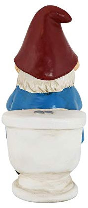 Ziurmut Gnomi da giardino all'aperto gnomo cattivo in resina seduto sul water statua di gnomo da giardino nano cattivo da 51 pollici regalo di decorazione del giardino di Natale per prato inglese