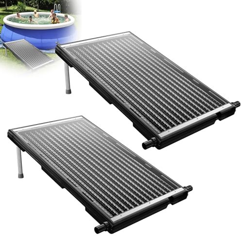 XMTECH 2 Stück Solar Poolheizung Sonnenkollektor Pool Heizung Solaranlage 111,5 x 66 cm, für Warmwasser Schwimmbad Gartendusche Pool